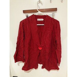 PalaPala Women's Single Button Cardigan, Red, Size XS
